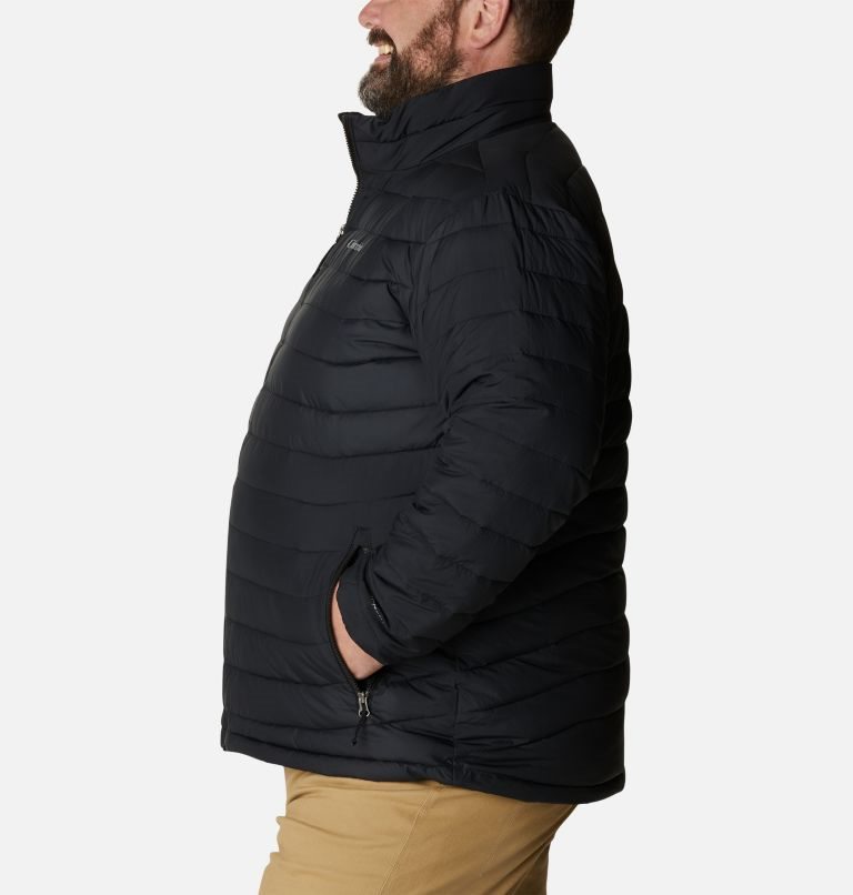 Men's Columbia Powder Lite Insulated Jackets Black | Plus Size CA-NL68C